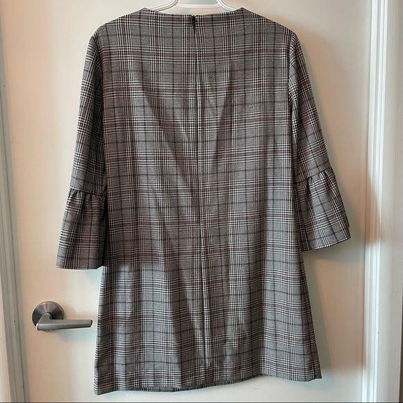 Flare Sleeve Plaid Dress - Picture 4 of 4